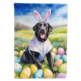 Caroline's Treasures DAC5094GF Black Labrador Retriever Easter Egg Hunt Garden Flag Mailbox Flag Decorative Yard Flag Banner Outside Patio Artwork Yard Flower Beds, Garden Size, Multicolor