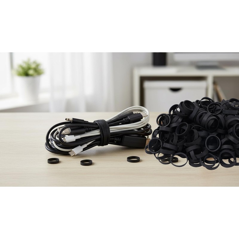 Rubber Bands 150pcs 1.5in Small Elastic Bands for Cord Cable
