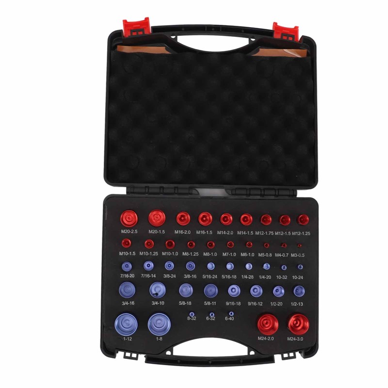 44pcs Nut and Bolt Thread Checker Red Blue Nut and