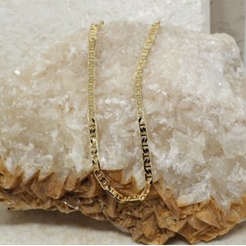 Barzel 9" Mariner Anklet Bracelet 18K Gold Plated 3mm width