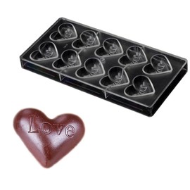 Grainrain Plastic Chocolate Molds Valentine's Day Heart Candy Molds Plastic Polycarbonate Chocolate Molds Clear Hard DIY Pastry Baking Tool (S5-19313)