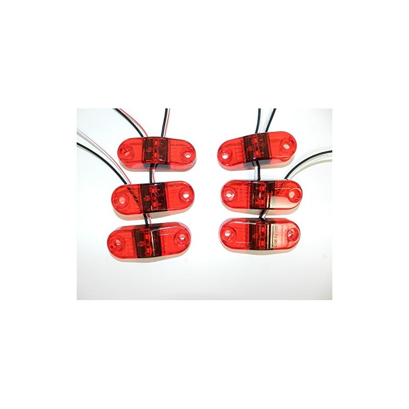 TecNiq, Inc (6) 2 LED Red Surface Mount Clearance/side Marker