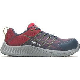 Merrell Moab Flight CF/Dahlia, Men's, Red/Gray, Comp Toe, EH, Slip Resistant, Low Athletic, Work Shoe (9.0 M)