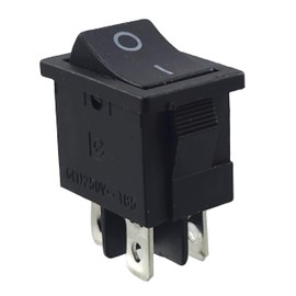 Built-in Rocker Switch Black 19 x 13 mm, Device Switch Frame Dimensions 21 x 15 mm, 6 A, 250 V ~ 4 Pins