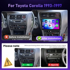 Wireless Carplay Car Stereo for Toyota Corolla 1993-1997 with 9-Inch Touchscreen, [Qualcomm 8-core 4+64GB] Upriding Android 13 Car Radio Android Auto BT5.1/DSP/Hi-Res Audio/WIFI/SWC/GPS/OTA+Backup Cam