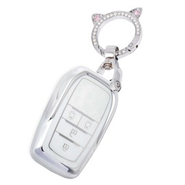 [ZANEKO] Voxy Noah 90 Series Key Case Compatible Toyota Sienta Key Cover 4 Buttons (Cute Cat Ears, White)