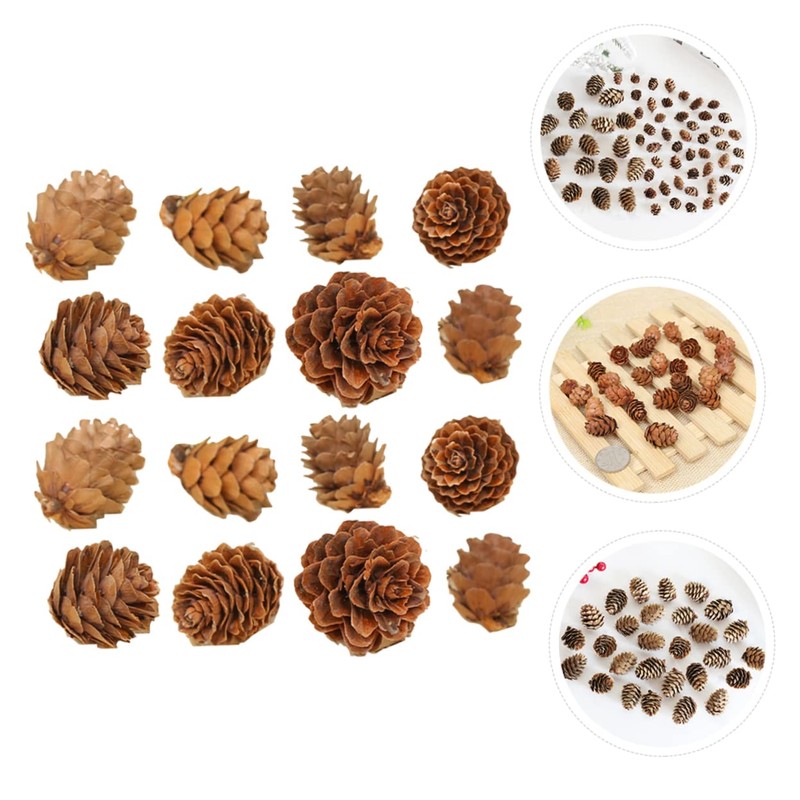 CAXUSD 100pcs Mini Pine Cone Decor Artificial Pine Cones for