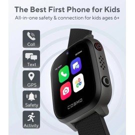 Undisclosed JrTrack 4 Kids Smart Watch by COSMO | Phone Watch & GPS Tracker (Black)