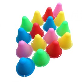 QOTSTEOS Roadblock Slalom Cones, 20/50 pcs Indoor/Outdoor Agility Cones, Plastic Windproof Mini Sports Flexible Training Cone Sets for Roller Skating and Skate Practice, Random Colors (size:20pcs)