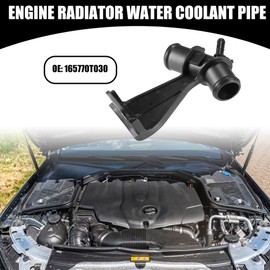 Partuto Engine Radiator Water Outlet Coolant Pipe No.165770T030 - Car Outlet Heater Hose Connector - for Toyota Corolla 1.8L 2009-2014 Plastic Black 1 Pc