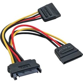 SATA Power Y Cable SATA Female to 2x SATA Male 0.15 m