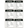Allergen Warning Label Stickers,2inch 300pcs Food Allergy Warning Sticker for