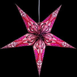 Farolillos de papel morado con estrellas, Moderno, Lavender Obsession Paper Star Lantern With 12 Foot Power Cord Included