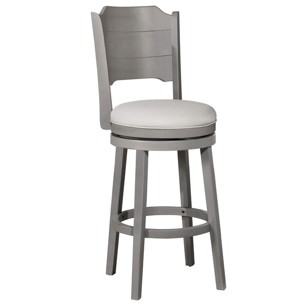 Hillsdale, Clarion Swivel Bar Height Stool, Distressed Gray