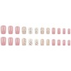 Valentines Press on Nails Medium Square Fake Nails Pink False