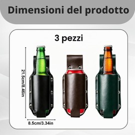 3 pezzi porta birra, cintura in pelle, per gli amanti della birra, per la festa del papà, Oktoberfest