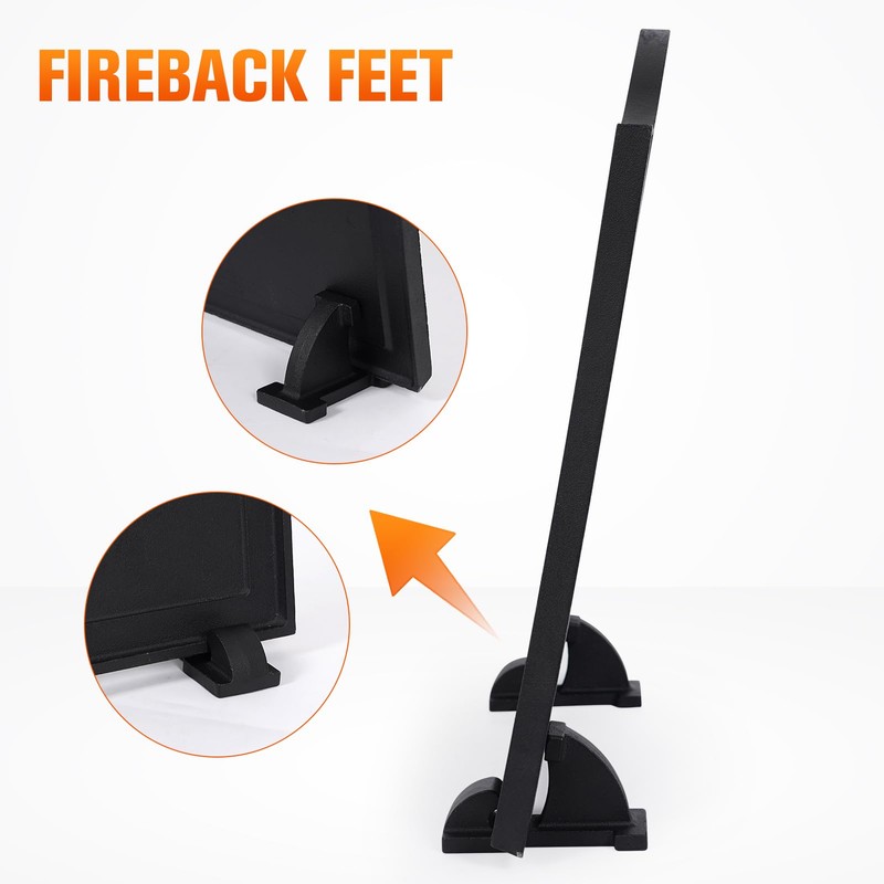 Firebacks for Fireplace,Cast Iron Fireback with Feet,Fireplace Back Plates,Heat Insulation
