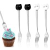 4 Pack Cute Stainless Steel Cat Head Forks for Cat