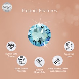 blinger Crystal Refill Pack | 5 Discs - 75 Precision-Cut Glass Crystals | Styling Tool not included | Aquamarine 4 mm