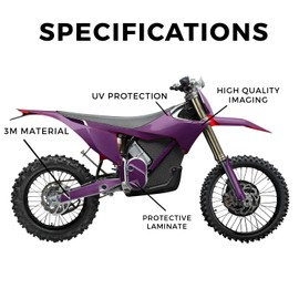 Stark Varg MX 2023-2025 Graphics Kit Wrap - Solid Purple - Varg MX Skin - Premium 3M Vinyl Protective Wrap Decal Cover - Easy to Apply | Crafted in The USA by MightySkins