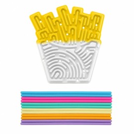 Silicone Sensory Fidget Toys Sensory Activity Board For Stress Anxiety Calm Down Travel Airplane Essentials Toys:_White Yellow