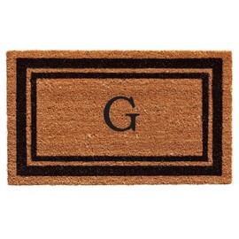 Calloway Mills 152961830G Black Border 18" x 30" Monogram Doormat, (Letter G)