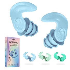 Kids Swimming Ear Plugs – 3 Pairs Reusable Waterproof Silicone Earplugs for Children (Ages 4-12), Soft & Comfortable Swim Ear Protection for Surfing, Diving, Pool, Showering & Water Sports
