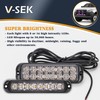 V-SEK 8PCS LED Red Blue Strobe Lights Kit 8-LED 16-LED