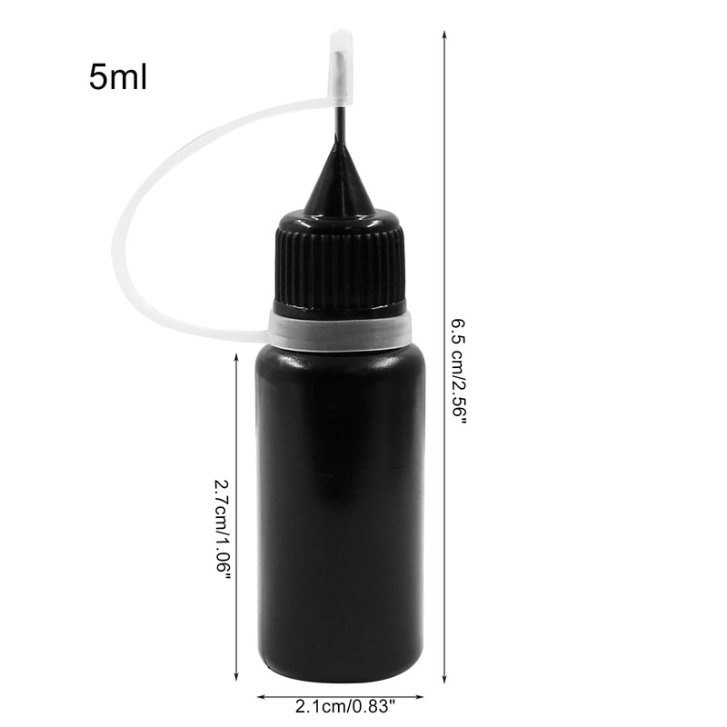 Bivethoi Precision Tip Applicator Bottle,10ml Glue Applicator Bottles, 10 PCS