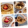 MAGICLULU Woven Round Bread Basket for Serving Rattan Fruit and