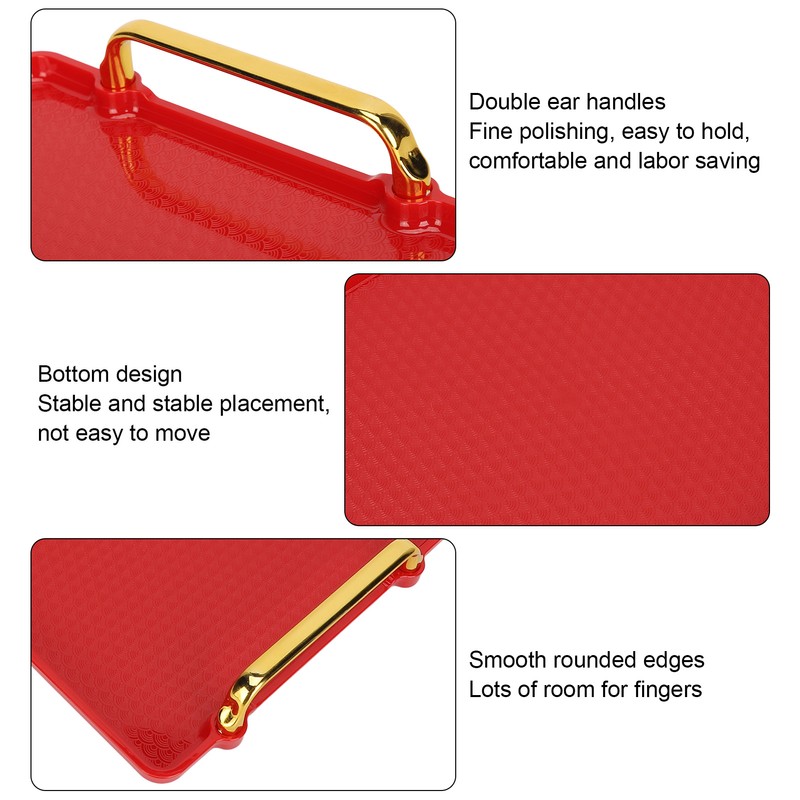 Decorative Tray Elegant Exquisite Texture Ergonomic Serving Tray with Handles