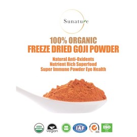  Sunature Non-GMO Goqi Powder, Premium Quality Organic Superfood, Bulk Organic Go Qi Zi, Organic Freeze Dried Go Qi Powder, 5 lbs, Vacuum Sealed for Freshness, Kosher Vegan, Green