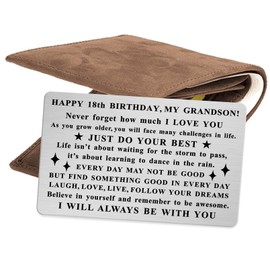MXRSDF Grandson 18th Birthday Card for Him, 18 Year Old Boy Birthday Gifts, Happy Age 18 Bday Decorations