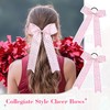 DEEKA 12 PCS Glitter Collegiate Style Cheer Bows Long Tail