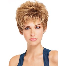 Aspire Avg Cap Wig Color G11+ Mocha Mist - Gabor Wigs Women's Short Boy Cut Synthetic Loose Layers Curls Capless Comfort Fit Bundle with MaxWigs Hairloss Booklet