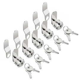 Cabinet Cam Lock Set, 5 Pack keyed Different 5/8 Inch Cylinder Cam Locks Secure Mailbox File Drawer Dresser RV Compartment Lock Tool Box Replacement Hardware, Chrome-Finish Zinc Alloy