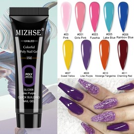MIZHSE Poly Nail Gel Set Nail Gel Builder Extension Set Soak Off UV/LED Gel Nail Polish Set (Set011)
