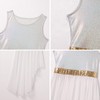 IBAKOM Praise Dance Dress for Women Metallic Tank Top Shiny