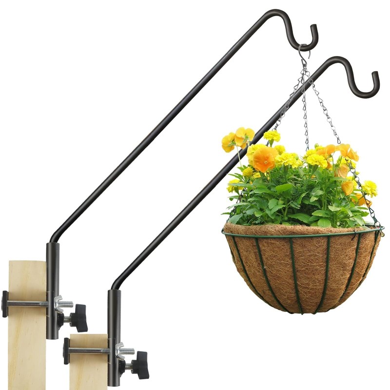 2 Packs Extended Fence Deck Heavy Duty Bird Feeder Hook,
