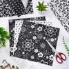Whaline 60Pcs Flower Cotton Fabric Bundles Black White Floral Fat