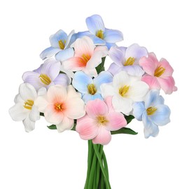 12pcs 16" Fully Bloomed Tulip Artificial Flowers Bouquet Silk Fake Faux Flowers for Spring Summer Home Table Centerpieces Decor Party Wedding Mother's Day Easter Gifts Decorations (Monet Garden)