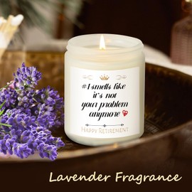 Retirement Gifts for Women 2024, Happy Retirement Gifts for Coworker, Boss, Teacher, Friends, Humorous Gifts, Cool Retirement Gifts for Grandpa Mom | Funny Lavender Candle Gifts 9oz