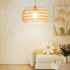 Eqquorva Plug in Pendant Light,Rattan Hanging Lights with Plug in