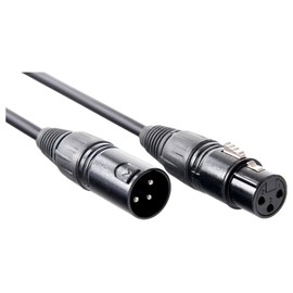 Pronomic XFXM-10 Mikrofonkabel (10m Länge, XLR female 3-pol -> XLR male 3-pol, Stecker handgelötet, säure- und ölfest, Spannzangen-Zugentlastung) schwarz