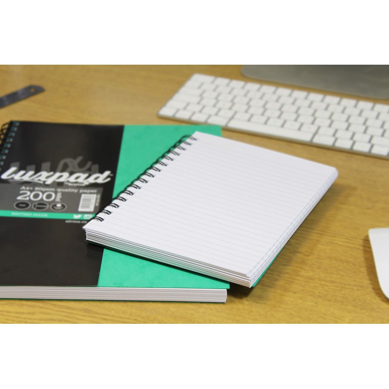 Luxpad A5 Twin Wire Hardback Notebook. 200 Feint Ruled Pages