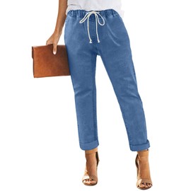 Sidefeel Women's Wide Leg High Waisted Jeans Baggy Straight Leg Mom Denim Pants Spring Summer Fall Fashion Outfits Clothes 2024 (Light Blue, Size 14)