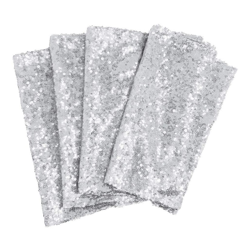 Time to Sparkle 12x108inch Glitter Sequin Table Runner Chair Sashes