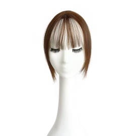 Xyndragh Hair Toppers for Women Synthetic Hair, 360° 3D Cover Wispy Bangs Hair Pieces, Hair Toppers for Women with Thinning Hair Pieces (Light Brown)