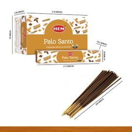 Hem Palo Santo Masala Incense Sticks | Smudge Healing Incense | Natural Fragrance of Sandalwood for Positivity | for Stress Relief & Cleansing | Gift Set - Pack of 12 (15 GMS Each)