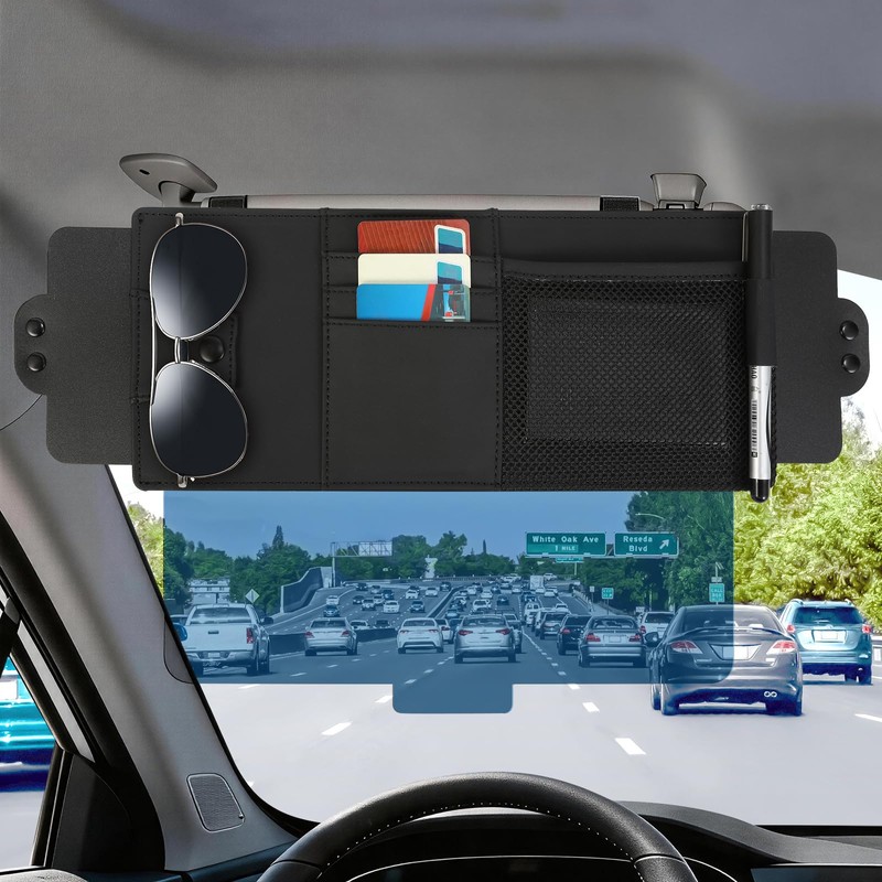 Sun Visor Extender for Car UV400 Polarized with Sunglasses Holder